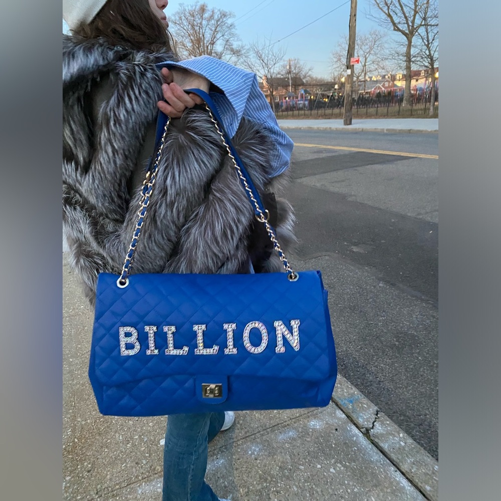 Blue billionaire bag